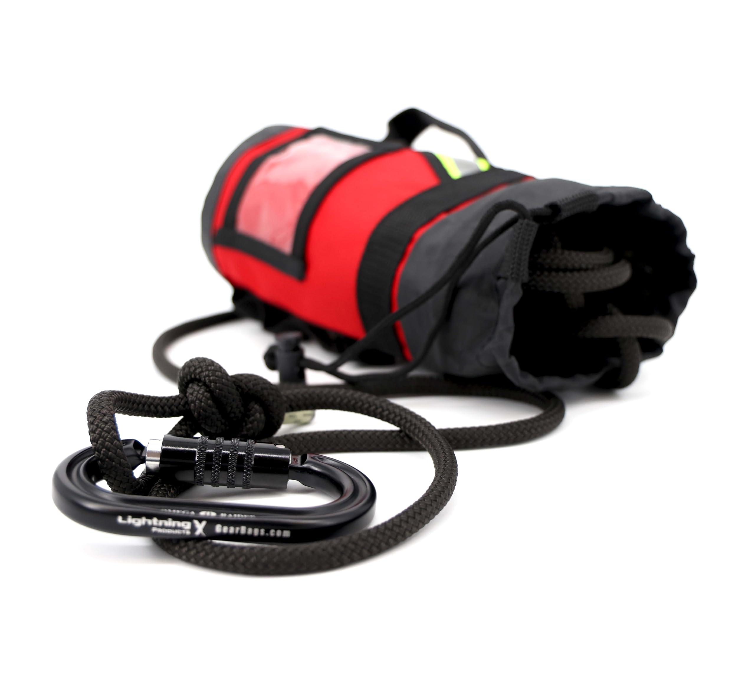Lightning X Products Lightning X Fire Rescue Personal Escape Rope Bag Bail Out Kit w/ 40' x 8mm Rope & Carabiner NFPA - Red