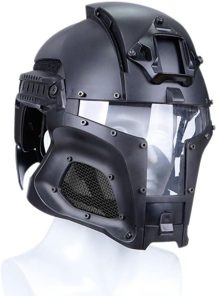 ACEXIER ACEXIER Tactical Military Ballistic Helmet Side Rail NVG Shroud Transfer Base Army Combat Airsoft Paintball Full Face Mask Helmet (Grey)