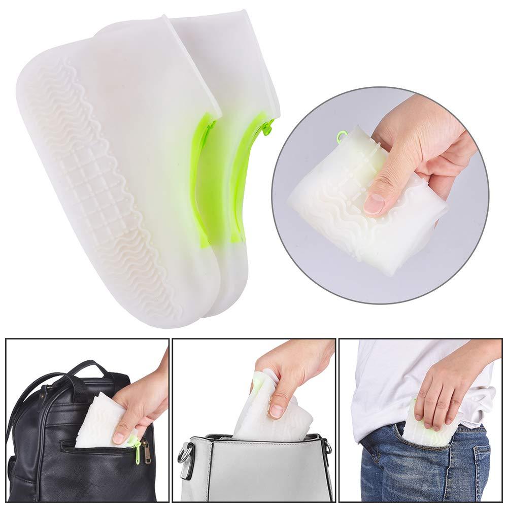 ydfagak ydfagak Shoe Covers Waterproof Reusable Foldable Not-Slip Rain Shoe Covers with Zipper,Shoe Protectors Overshoes Rain Galoshes for Kids Men and Wome (Transparent, XL (Women 10-13.5, Men 11.5-14))