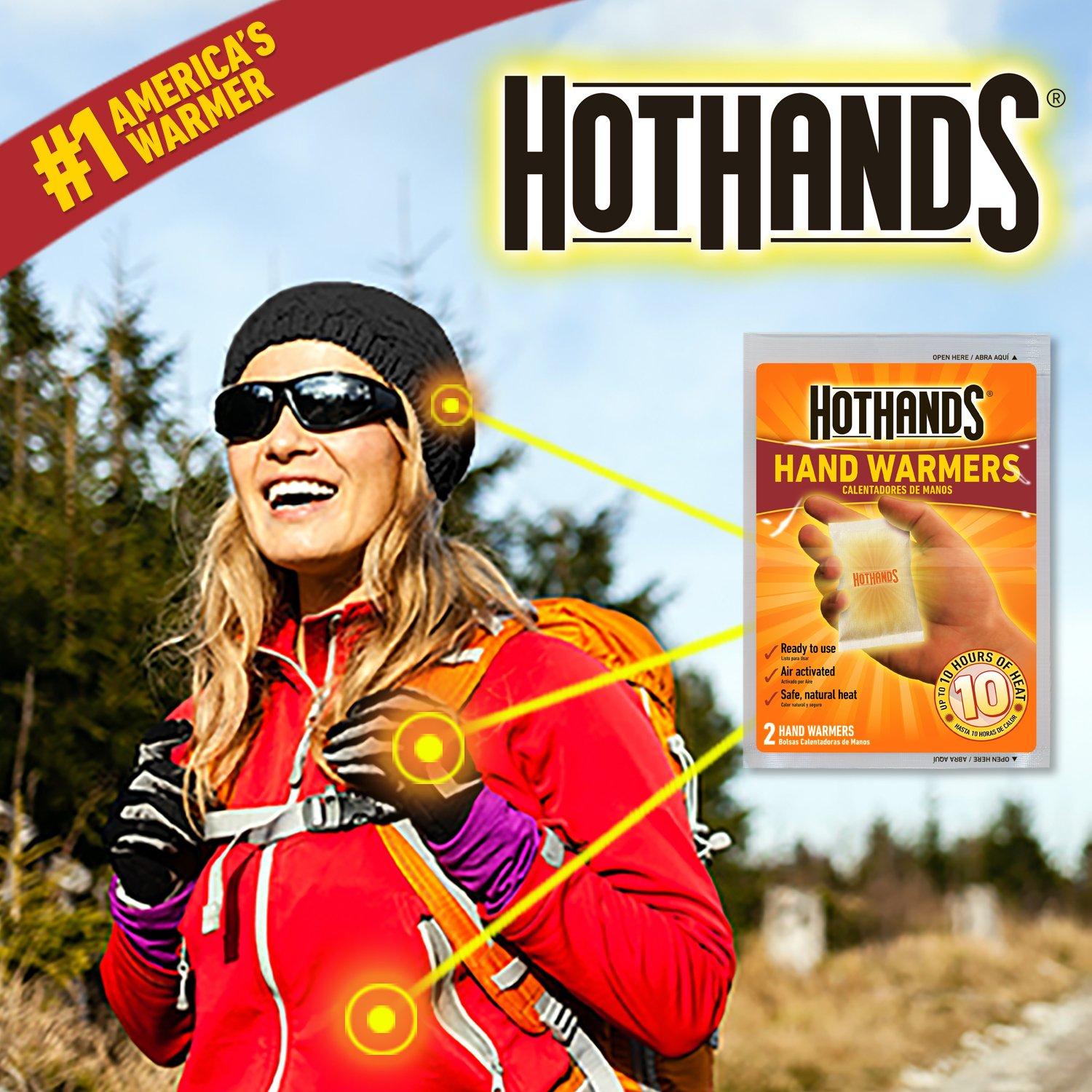 HotHands HotHands Hand Warmers - Long Lasting Safe Natural Odorless Air Activated Warmers - Up to 10 Hours of Heat - 40 Pair