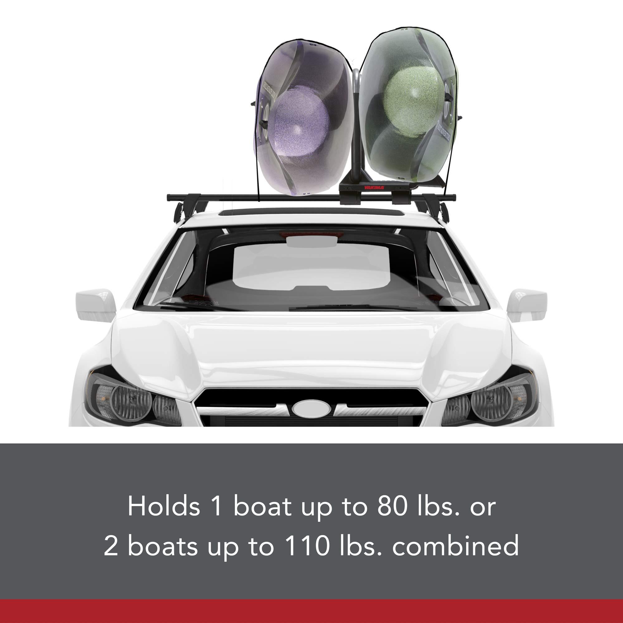 YAKIMA Yakima JayLow 2 Kayak Vertically Mounted or 1 Kayak J Cradle Vehicle Rooftop Mounted Rack with Heavy Duty Straps, Bow and Stern Tie Downs, Black