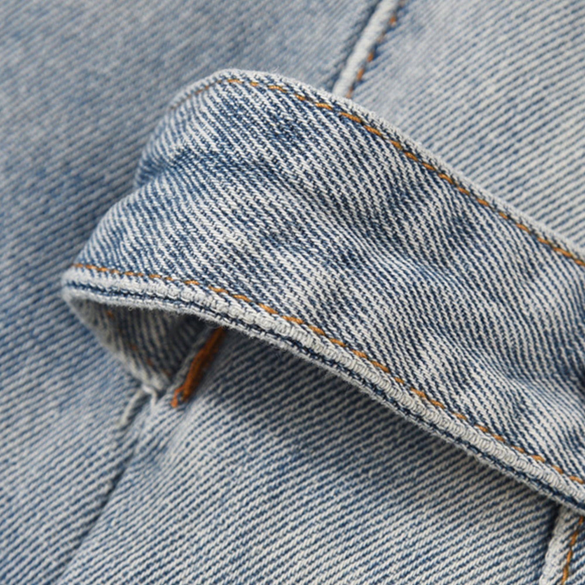 JEsilunmaMY JEsilunmaMY Men's Wash Distressed Denim Pants Relaxed Fit Straight Leg Jeans Trousers Retro Fashion Comfort Baggy Jeans (Light Blue,Large)