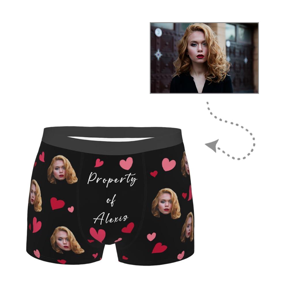 Byxhuc Byxhuc Custom Underwear for Men, Personalized Boxers with Face, Funny Boxer Briefs, Gifts for Husband Son Boyfriend on Birthday Anniversary Christmas