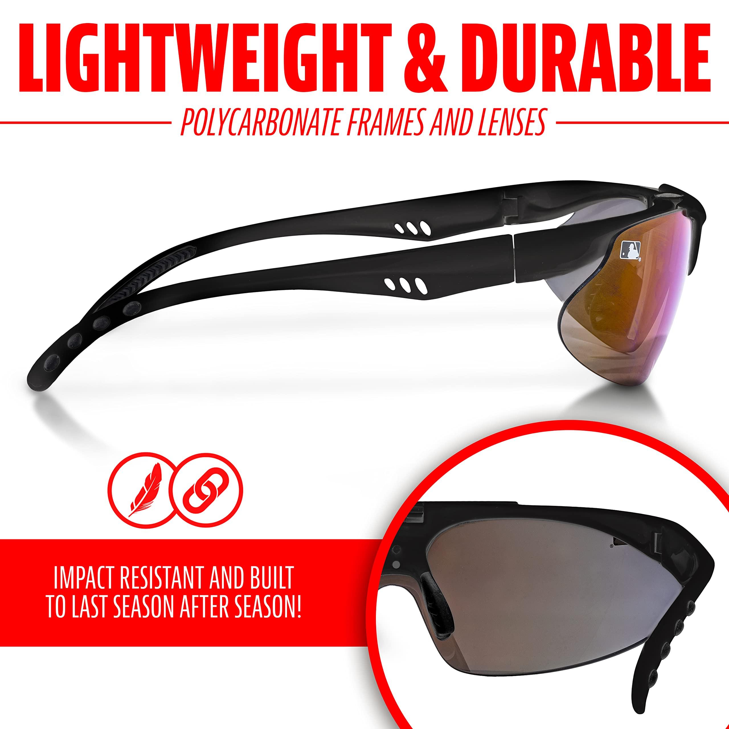 Franklin Sports Franklin Sports MLB - Flip Up Baseball + Softball Sunglasses for Kids + Adults - Lightweight Sport Sunglasses for UV Protection, Black