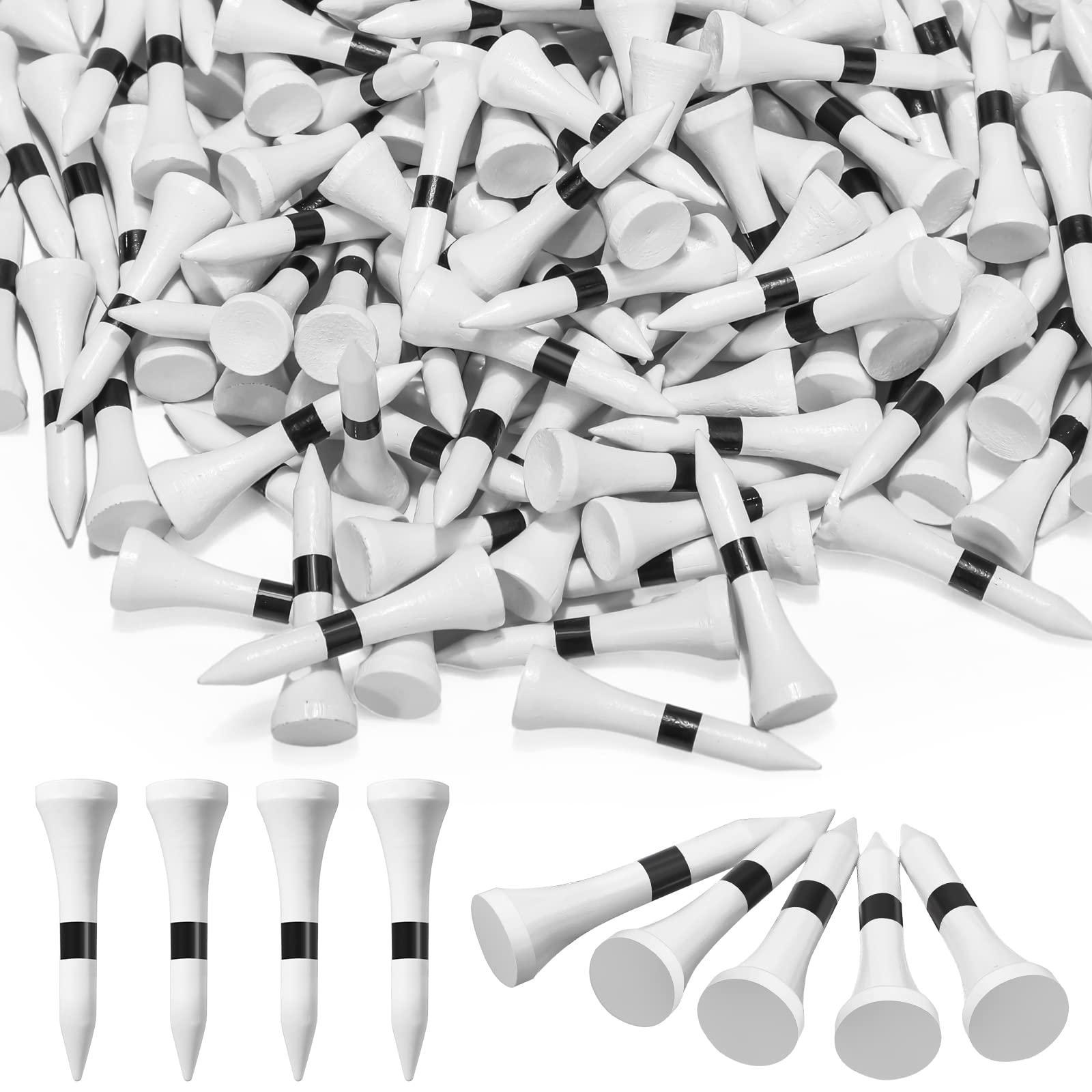 Mudder Mudder 600 Pack Golf Tees Bulk Wooden Golf Tees Wood for Men Balls Accessories(1-1/2Inch,WhiteBlack)
