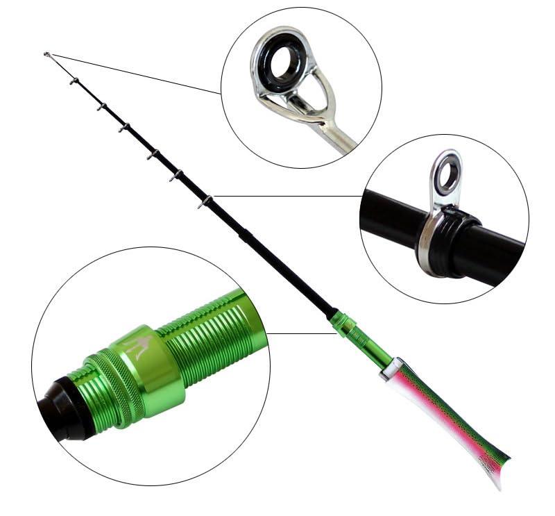 KTGCOZS KTGCOZS 1.6m Personality Telescopic Carbon Fishing Rod Fish Shaped Mini Pocket Pen Sea Ice Fish (Blue)