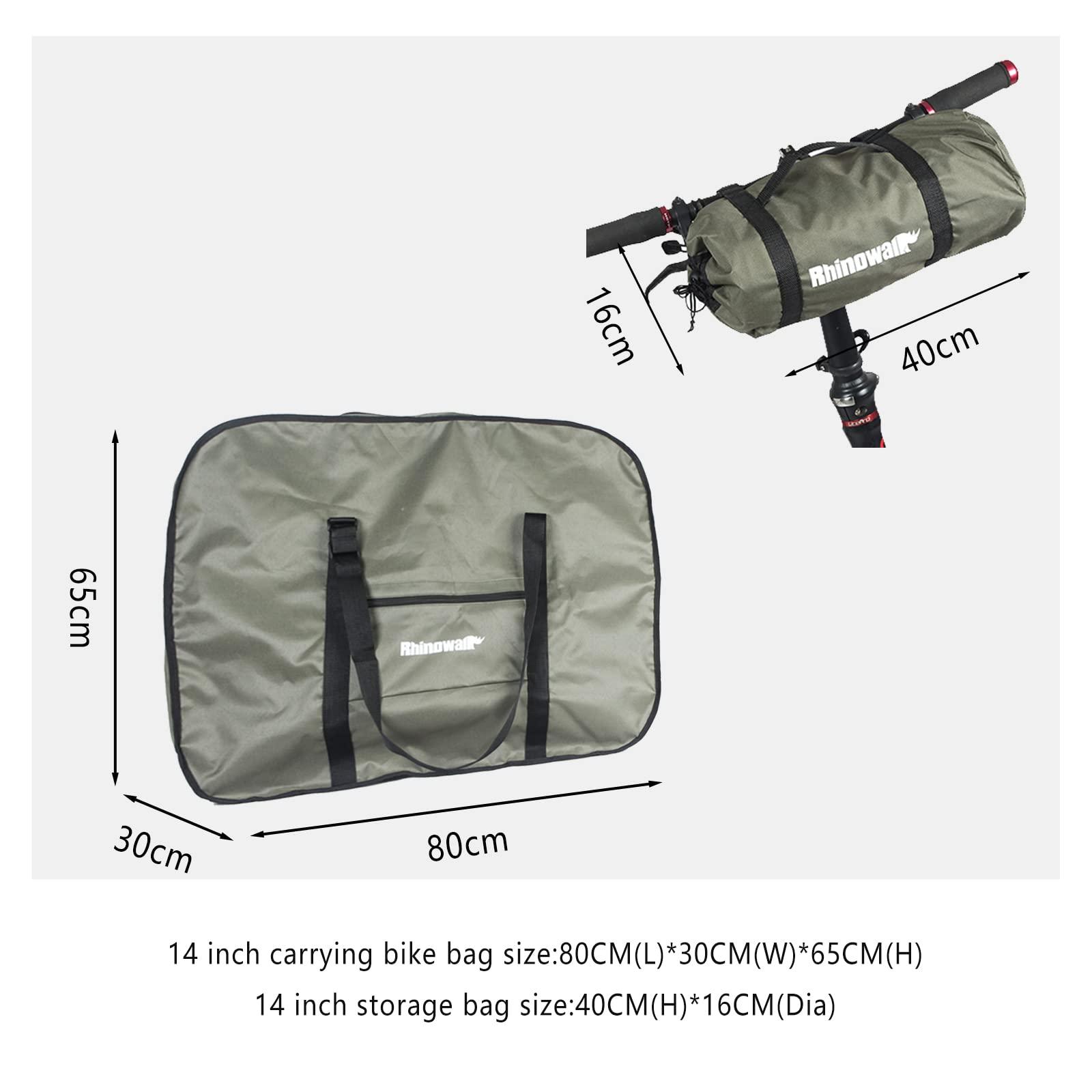 CamGo CamGo 20 Inch Folding Bike Bag - Wear-Resistant Bicycle Travel Case Outdoors Bike Transport Bag for Cars Train Air Travel (Army Green, 20 inch)