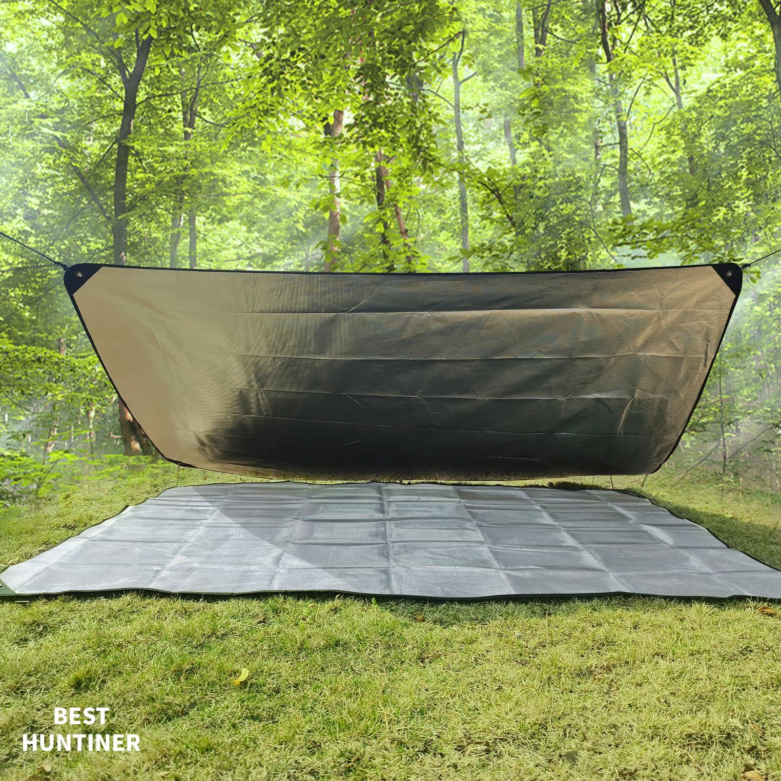 BESTHUNTINER BESTHUNTINER Double Aluminium Heavy Duty Survival Blanket -Multifunctional Reflective Tarp Thermal Blanket - 60\" x 83\" Waterproof for Camping Hiking Outdoors Emergency Blanket