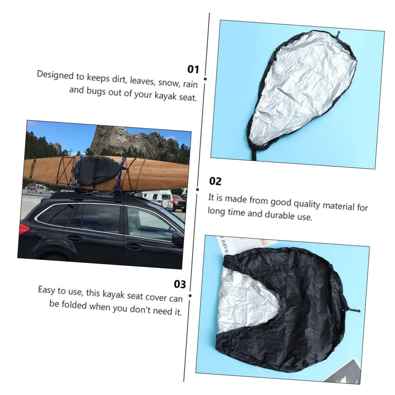 BESPORTBLE BESPORTBLE 2pcs Kayak Cover Kayak Supplies Sun-Proof Cover Kayak Plug Canoe Cover Dry Bags Waterproof Sunblock Kayak Boat Seat Kayaks Sun Protection Cover Polyester Silver Coated Cloth
