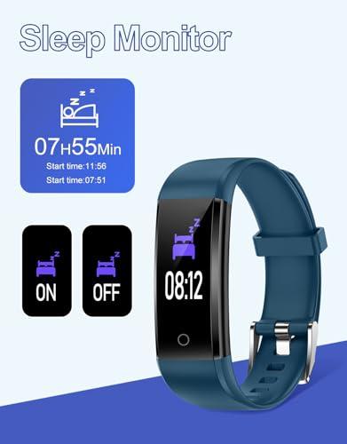 GRV GRV Fitness Tracker Non Bluetooth Fitness Watch No App No Phone Required Waterproof Pedometer Watch with Steps Calories Counter Sleep Tracker for Men Women Parents (Blue)