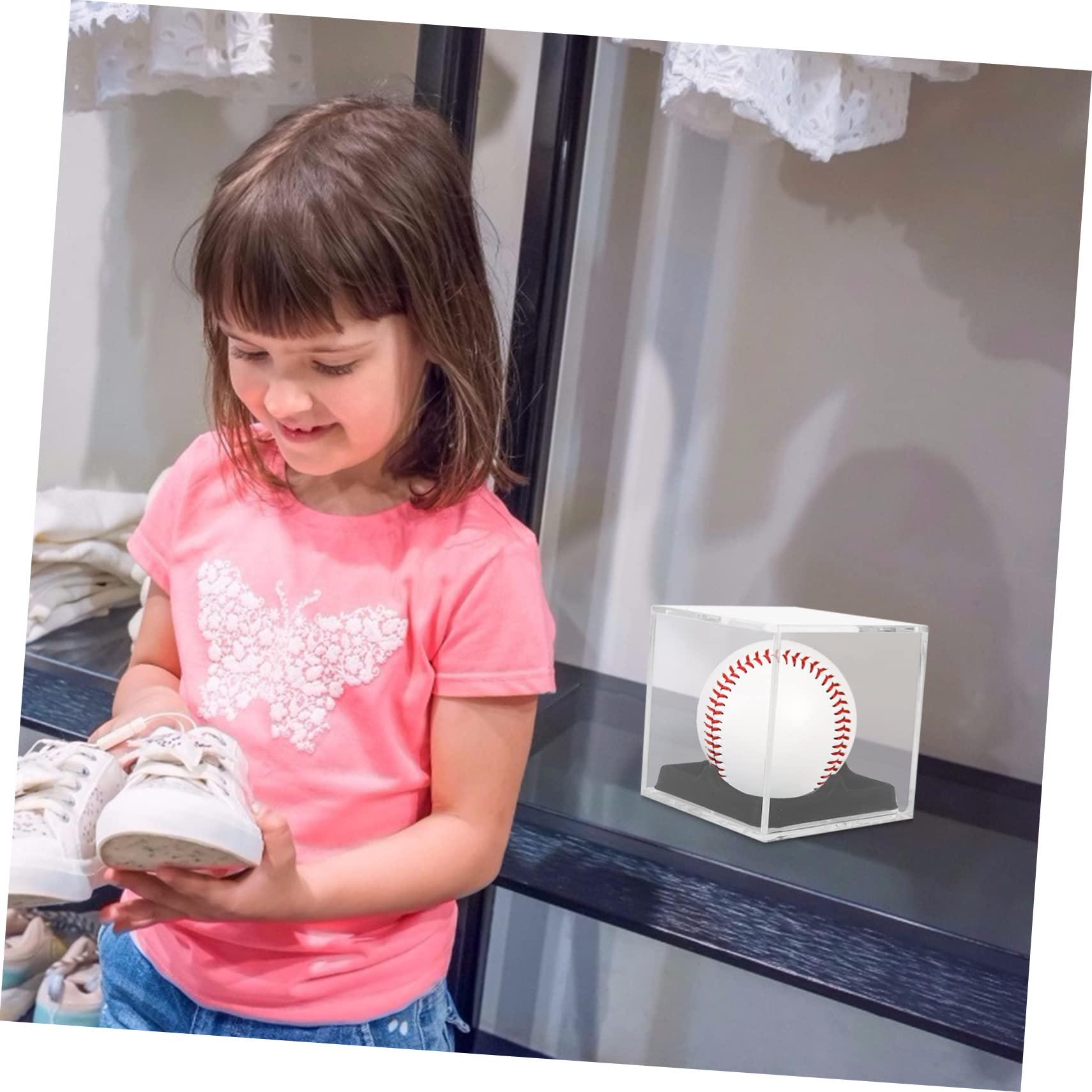 GANAZONO GANAZONO Transparent Acrylic Baseball and Tennis Display Case with Support Base Multi-Purpose Holder for Softballs and Balls Durable Showcasing Box for Collectibles and Memorabilia