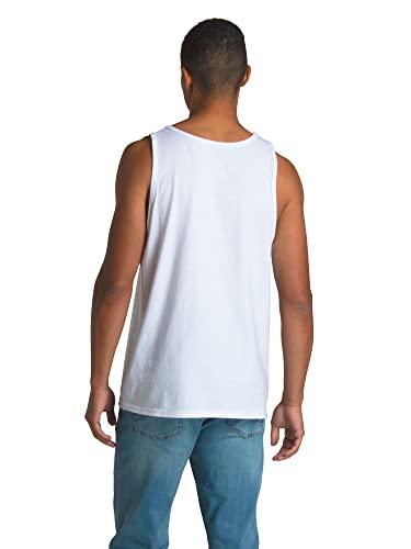 Fruit of the Loom Fruit of the Loom Men's Eversoft Cotton Sleeveless T Shirts, Breathable & Moisture Wicking with Odor Control, Sizes S-4x, Tank-2 Pack-White Ice