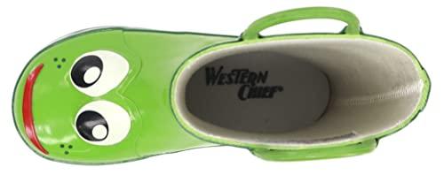 Western Chief Western Chief Boys Waterproof Printed Rain Boot with Easy Pull on Handles - Fritz the Frog, 9 M US Toddler