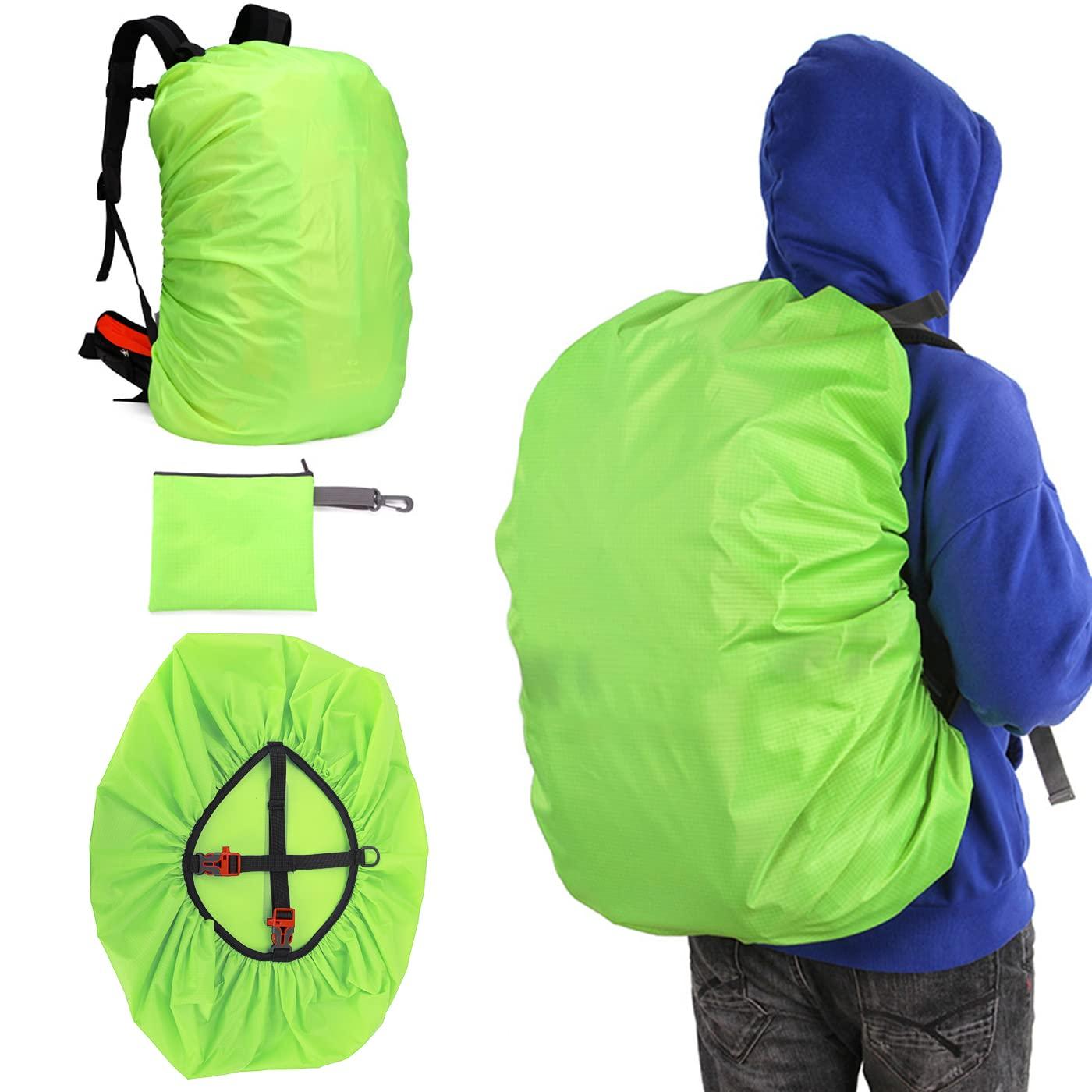 Muka Muka Personalized Design Backpack Rain Cover Ultralight Pack Covers for Outdoor Activities (with Storage Bag)-Orange-S