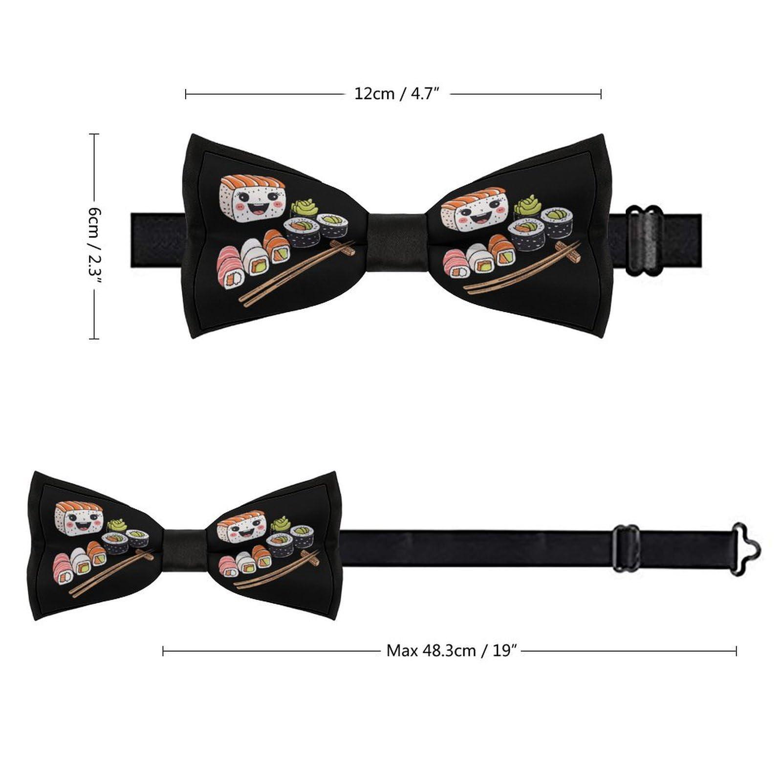 LJFABKY2566 Cute Sushi Men's Pre Tied Bow Ties Adjustable Bowties Necktie for Wedding Party