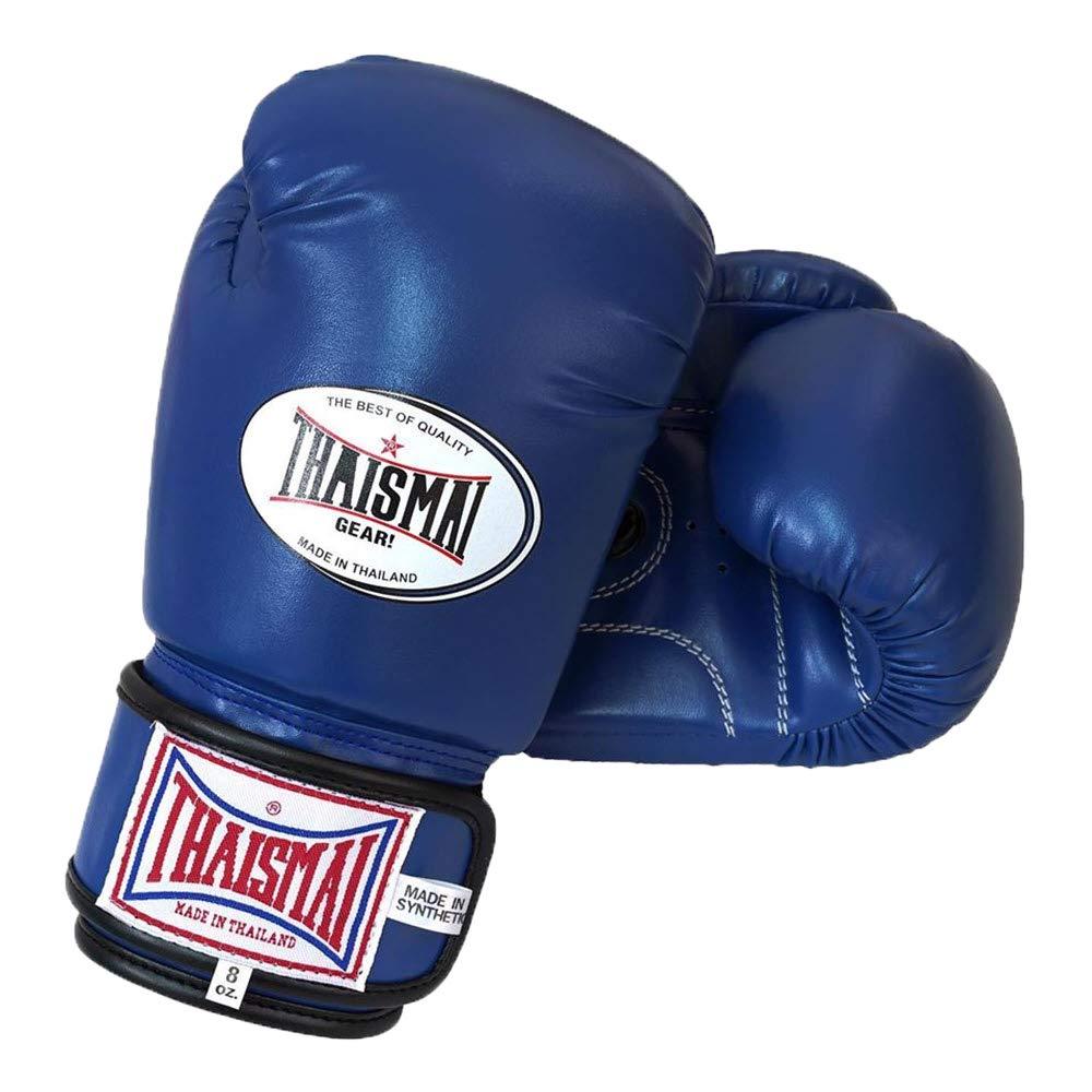THAISMAI Thaismai Muay Thai Style Vectro Straps Boxing Gloves Polyurethane Synthetic Leather Material Navy Blue Color (6)