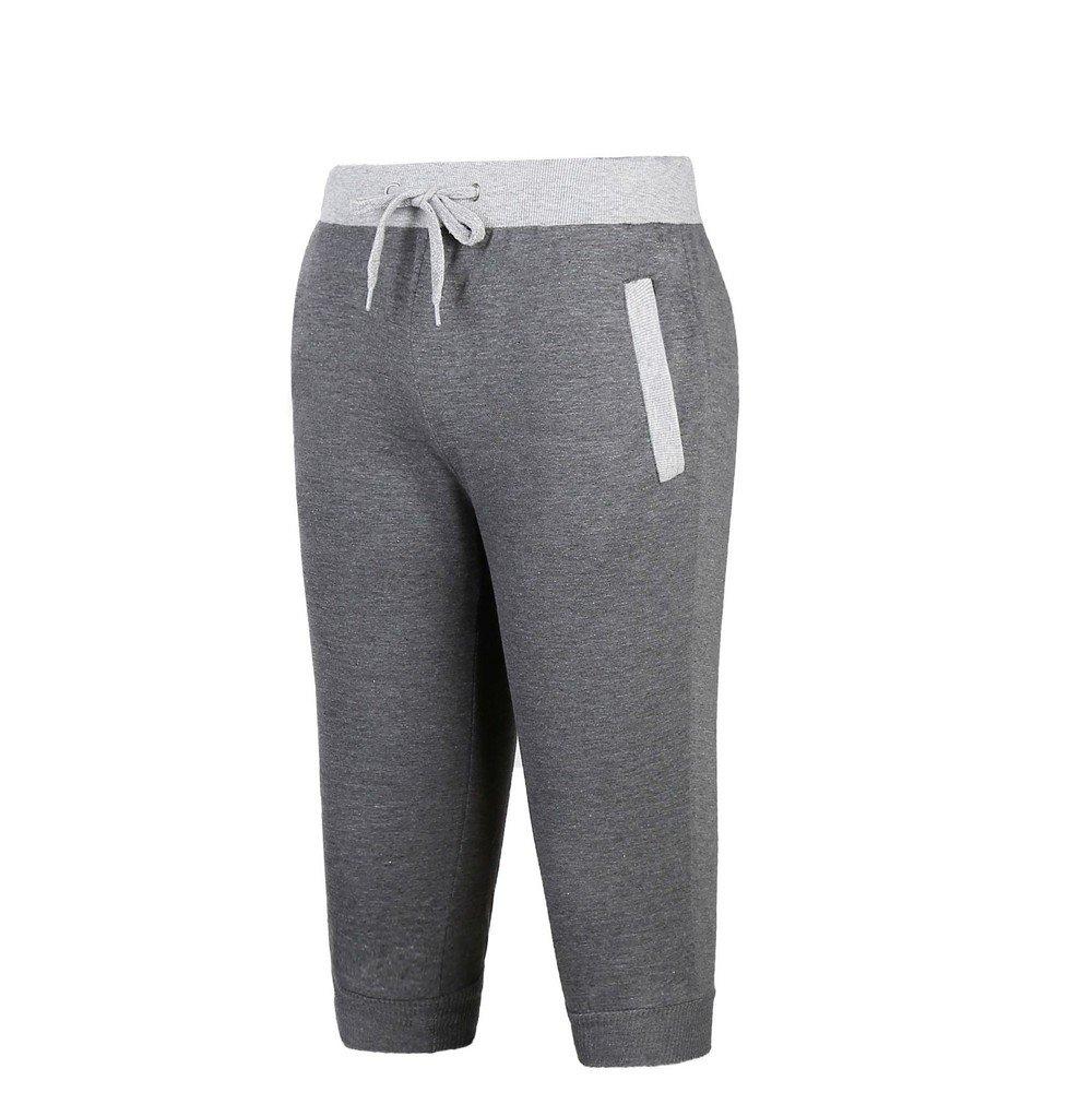 NineFit Basics Capri Pants for Men Stretch Light Weight Fitness Sweatpants Drawstring Outdoor Sports Pants Summer Casual Jogger Pants Deep Gray