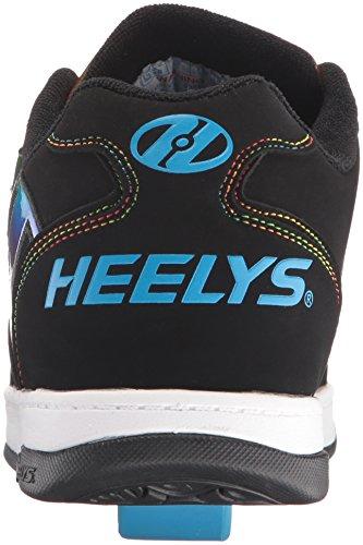 HEELYS HEELYS Kids Propel 2.0 Sneaker, Black/Rainbow/Foil, 3 Little Kid
