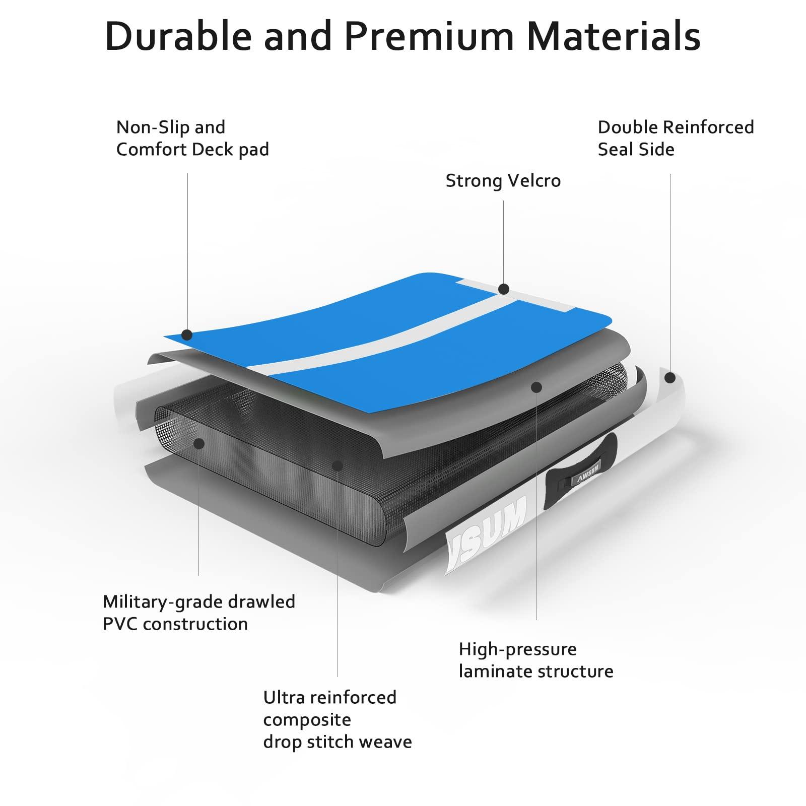 AWSUM AWSUM 13ft Air Mat Tumbling Tracks 4 inches Thickness Inflatable Gymnastics Training Mat with Electric Air Pump for Gym/Water/Yoga
