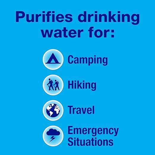 potable aqua Potable Aqua Water Purification Tablets, Portable and Effective Water Purification Solution for Camping, Hiking, Emergencies, Natural Disasters and International Travel, Two 50ct Bottles, Blue