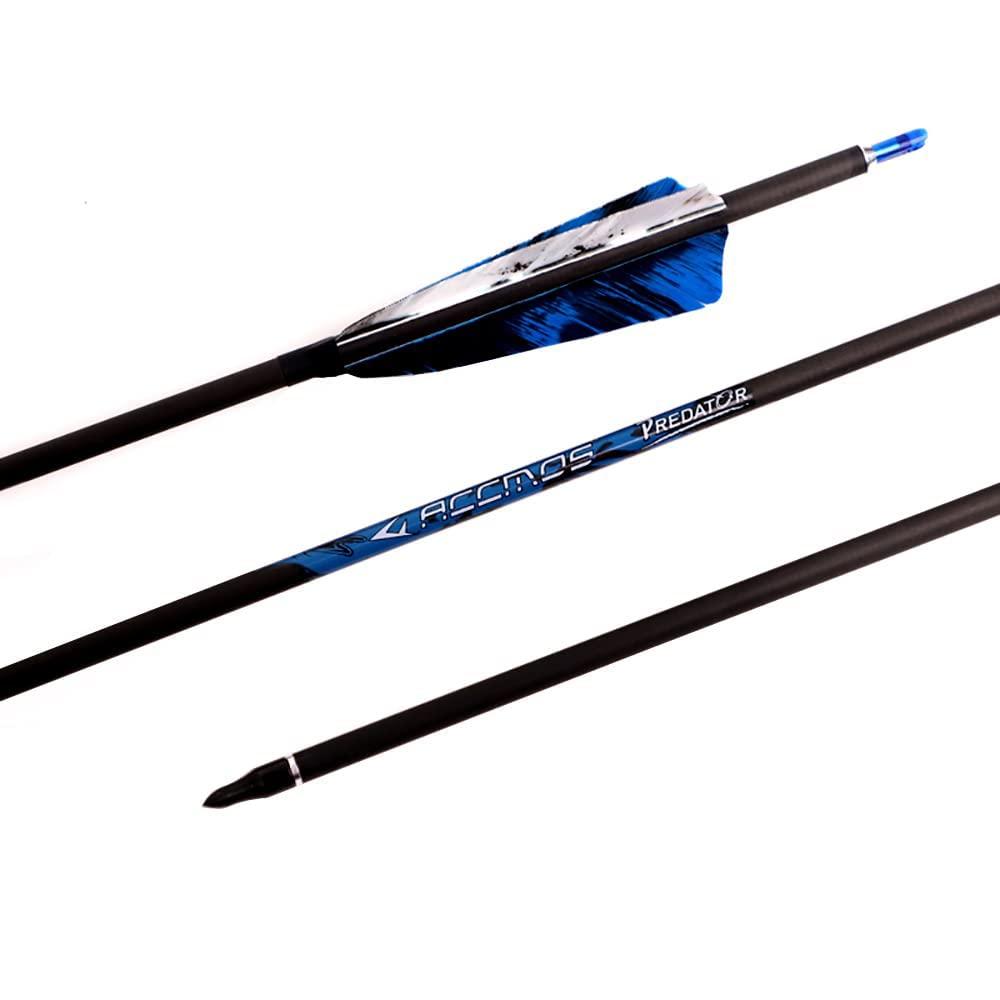 ACCMOS 500-Spine Arrow 30-Inch Arrow Target Practice Arrow Hunting Arrow Carbon Arrows Compound Bow Recurve Bow Adult Youth Archery Indoor Outdoor Shooting Bullet Field Tip 18pc Style2