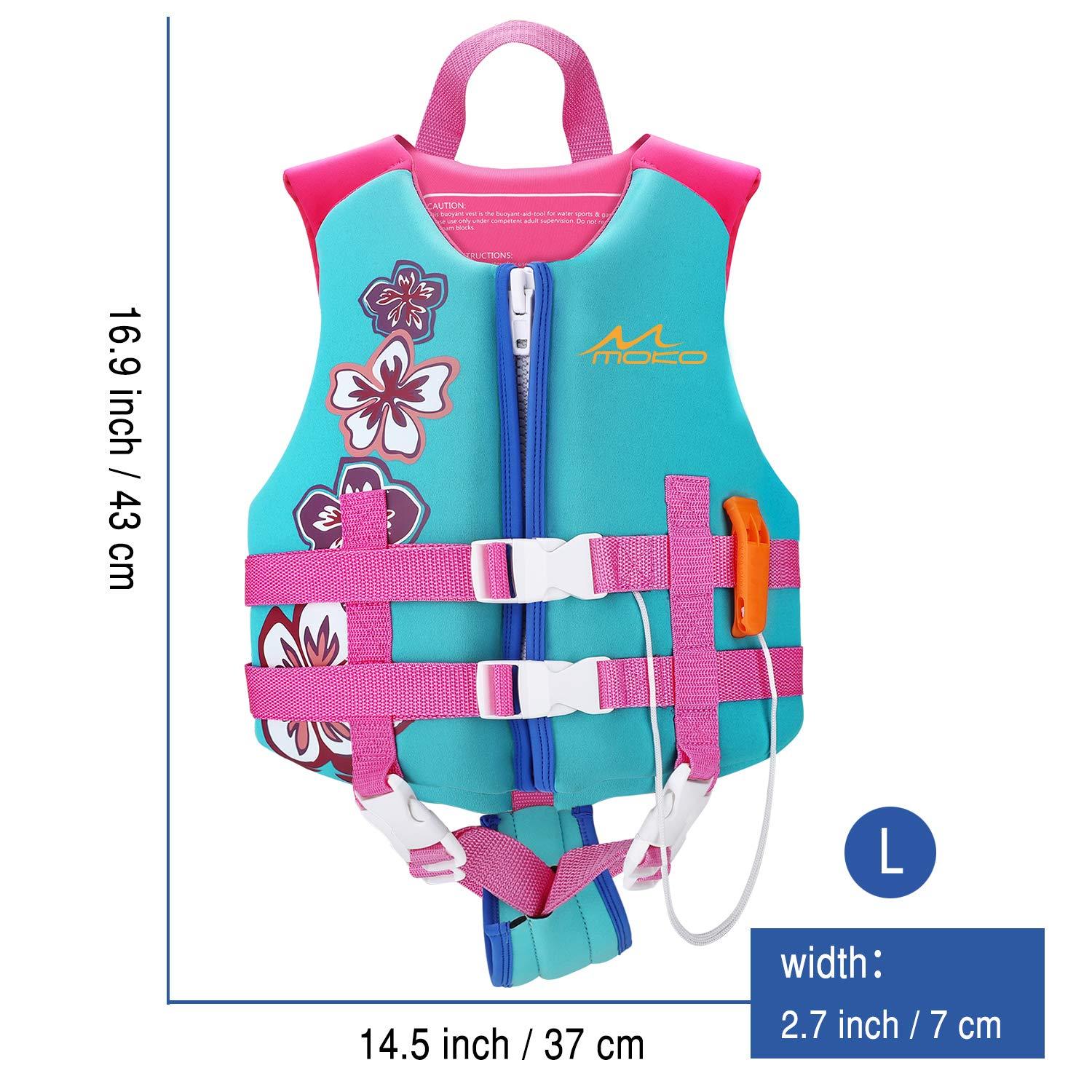 MoKo MoKo Swimming Vest for Kids 27-46 lbs, Clearance Children Swim Vests Water Activity Equipment Cute Pattern Watersports Swimming Device for Toddlers Boys Girls, M Size - Lake Blue