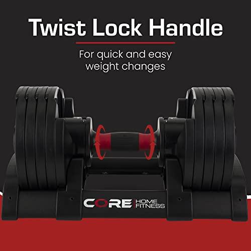 Core Fitness Adjustable Dumbbell Weight Set by Affordable Dumbbells - Space Saver - Dumbbells for Your Home image-3