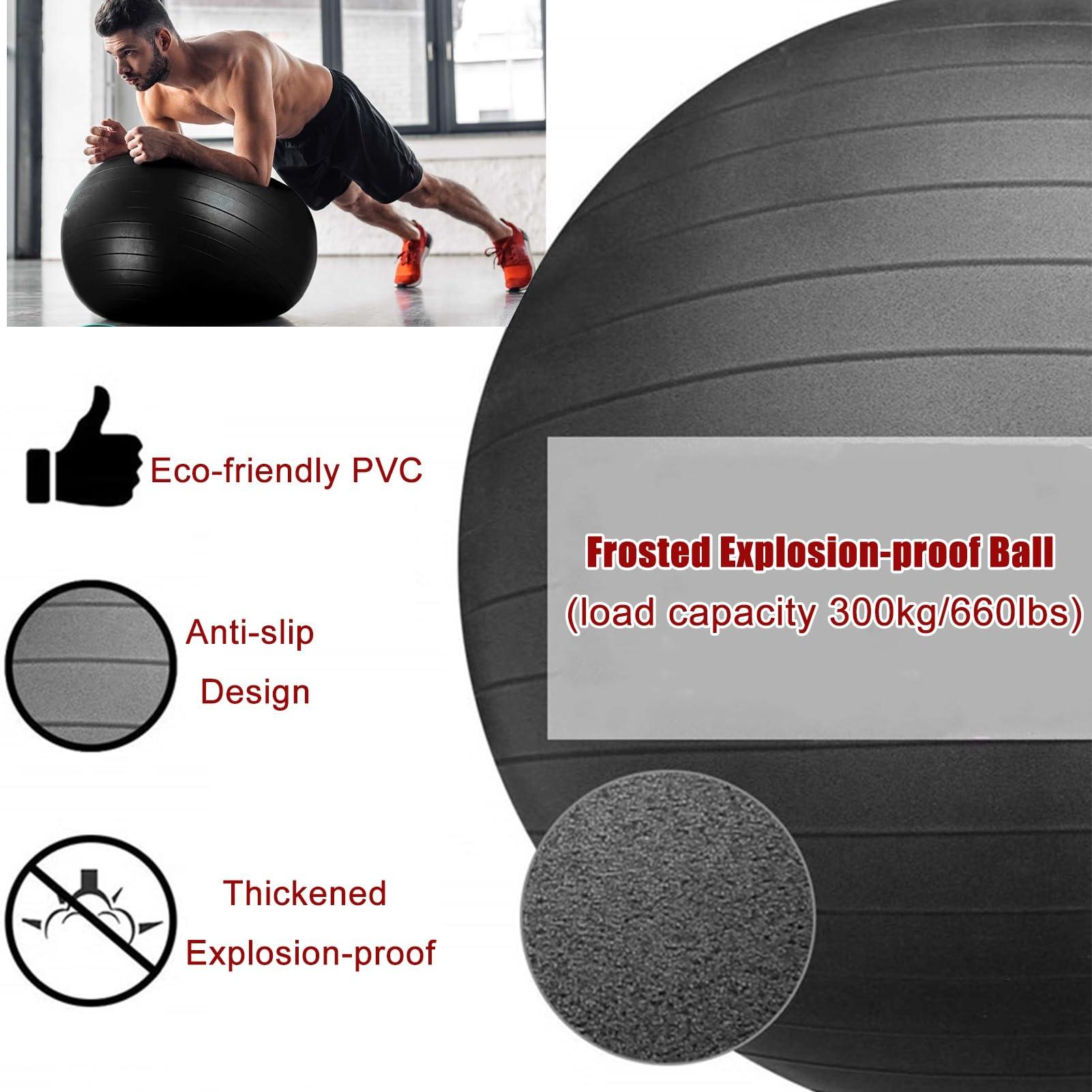 NUNETH Ergonomic Balance Ball Chair for Home and Office Desk, Premium Exercise Ball Stability Yoga Ball Posture Chair, Includes Anti-Burst Ball and Air Pump