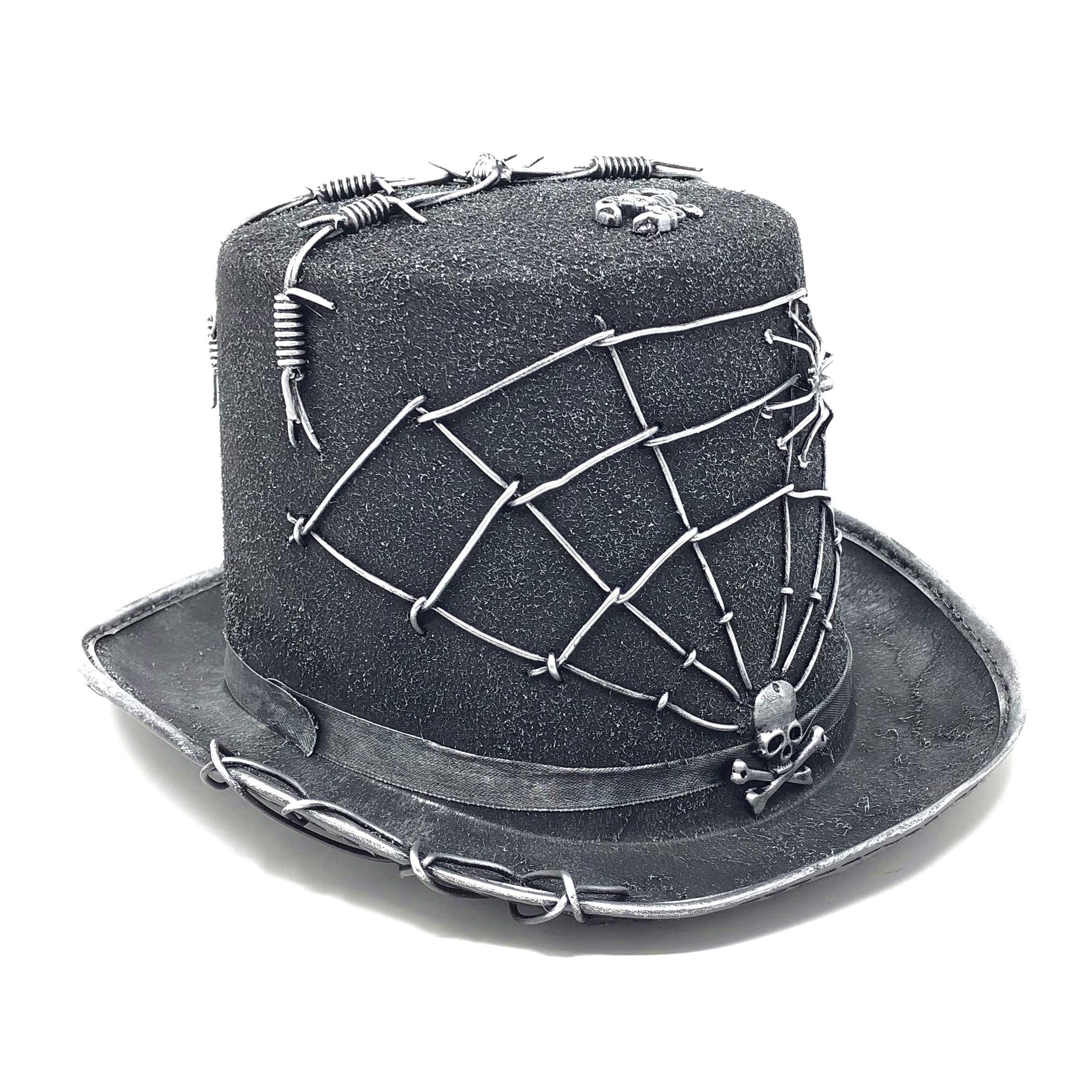 STORM BUY Steampunk mad Hatter Mad Scientist Top Hat for Women Halloween Costume Cosplay Party (Spider Silver)