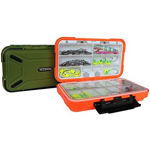 KEESHINE KEESHINE SMALL Fishing Tackle Box, Floating Storage Box, Double-Sided Fishing Lure Box with Adjustable Dividers Storage Jewelry Organizer Making Kit Container for Lure Hook Beads Earring Tool(Orange)