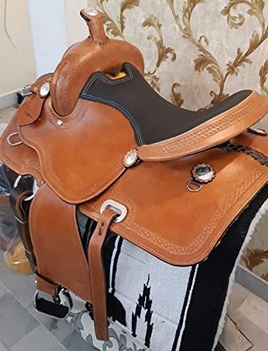Deen, Enterprises Deen, Enterprises Youth Child Pony Miniature Premium Leather Western Barrel Racing Horse Saddle, Size 10" to 12" Inches Seat Available