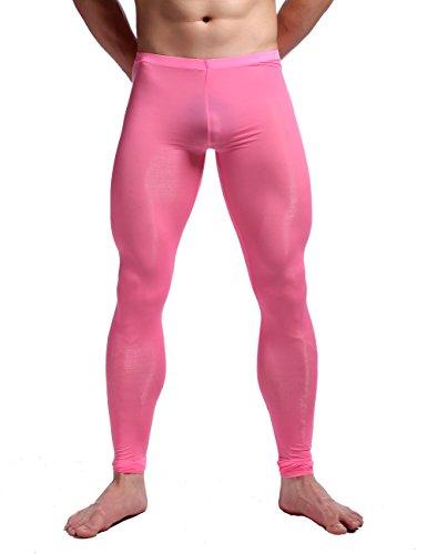 K-Men K-Men Men's Hot Pink Cool Dry Pants Workout Tights Running Leggings Base Layer L
