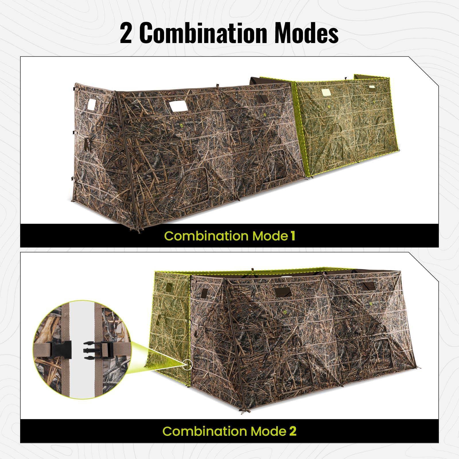 TIDEWE TIDEWE Hunting Blind Panel with Carrying Bag, 3-4 Person Pop-up Waterfowl Blinds, Resilient Field Duck Hunting TentNext Evos