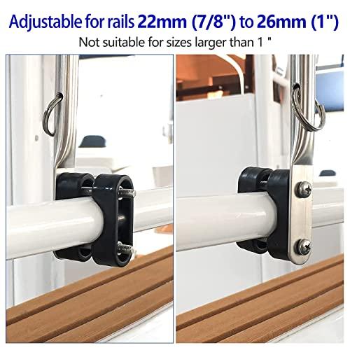 Hoffen 2 PCS Stainless Steel Rail Mount Boat Pulpit Staff, boat yacht marine flag pole(7/8\" - 1\")