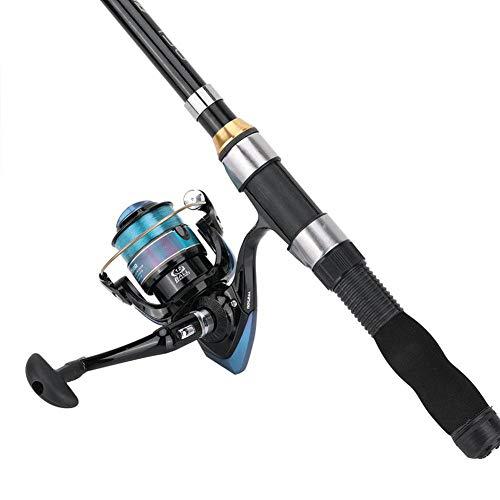 Alomejor Alomejor Fishing Rod Portable Small Short Sea Pole Mini Sea Fishing Tools Telescopic Fishing Rod for Travel Seawater Freshwater Bass Trout Fishing(1.9M)