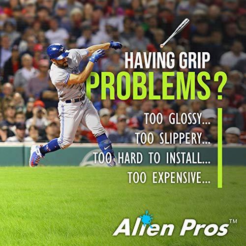 ALIEN PROS ALIEN PROS Bat Grip Tape for Baseball (2 Grips) 1.1 mm Precut and Pro Feel Bat Tape Replacement for Old Baseball bat Grip Wrap Your Bat for an Epic Home Run (2 Grips, Blue)