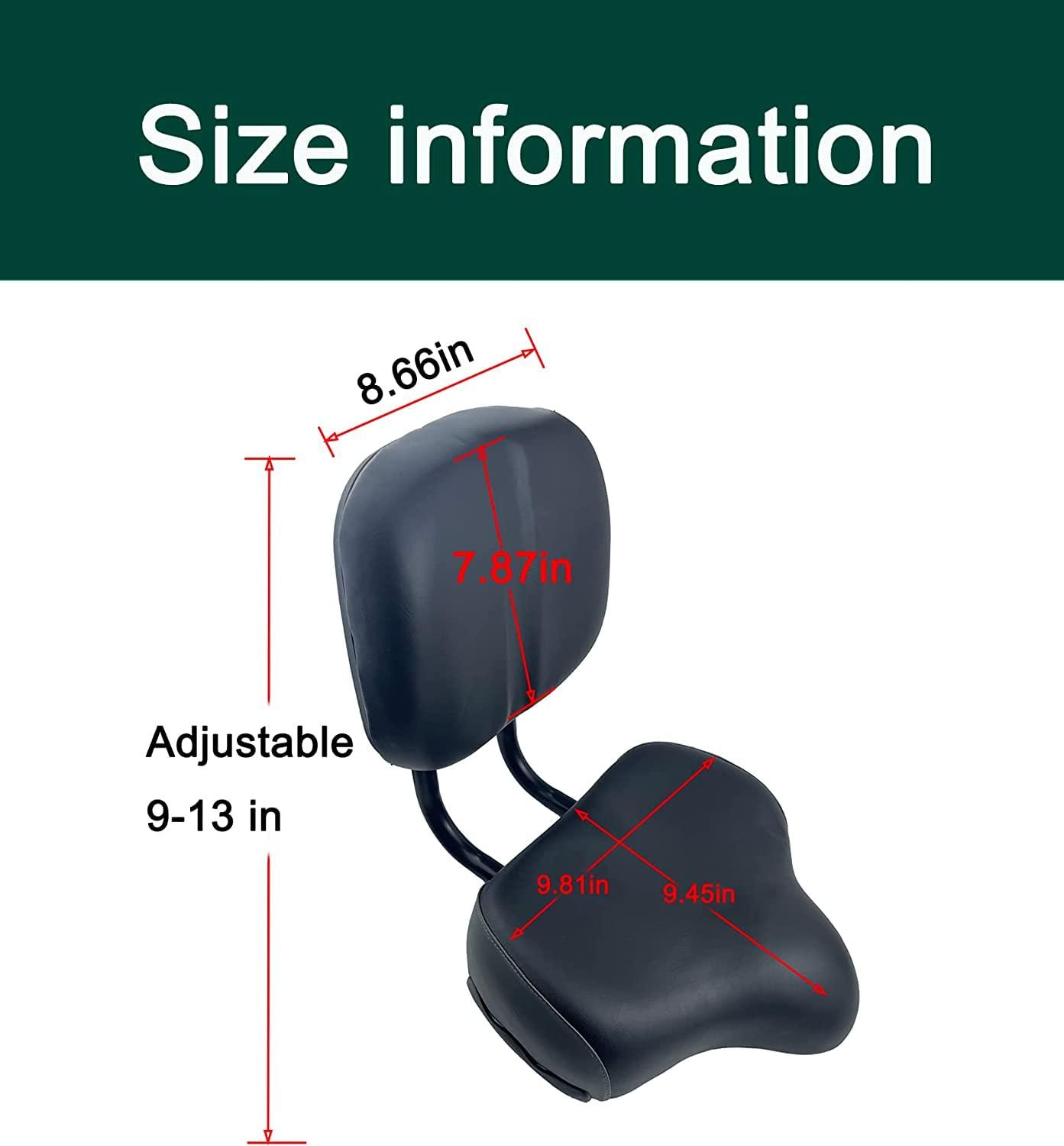 THALOUS THALOUS Bike Seat with Backrest Oversized Comfort Bicycle Saddle Replacement Soft Memory Foam Padded PU Cushion Universal for Tricycle Mountain Bike Commuter Bike Electric Bike