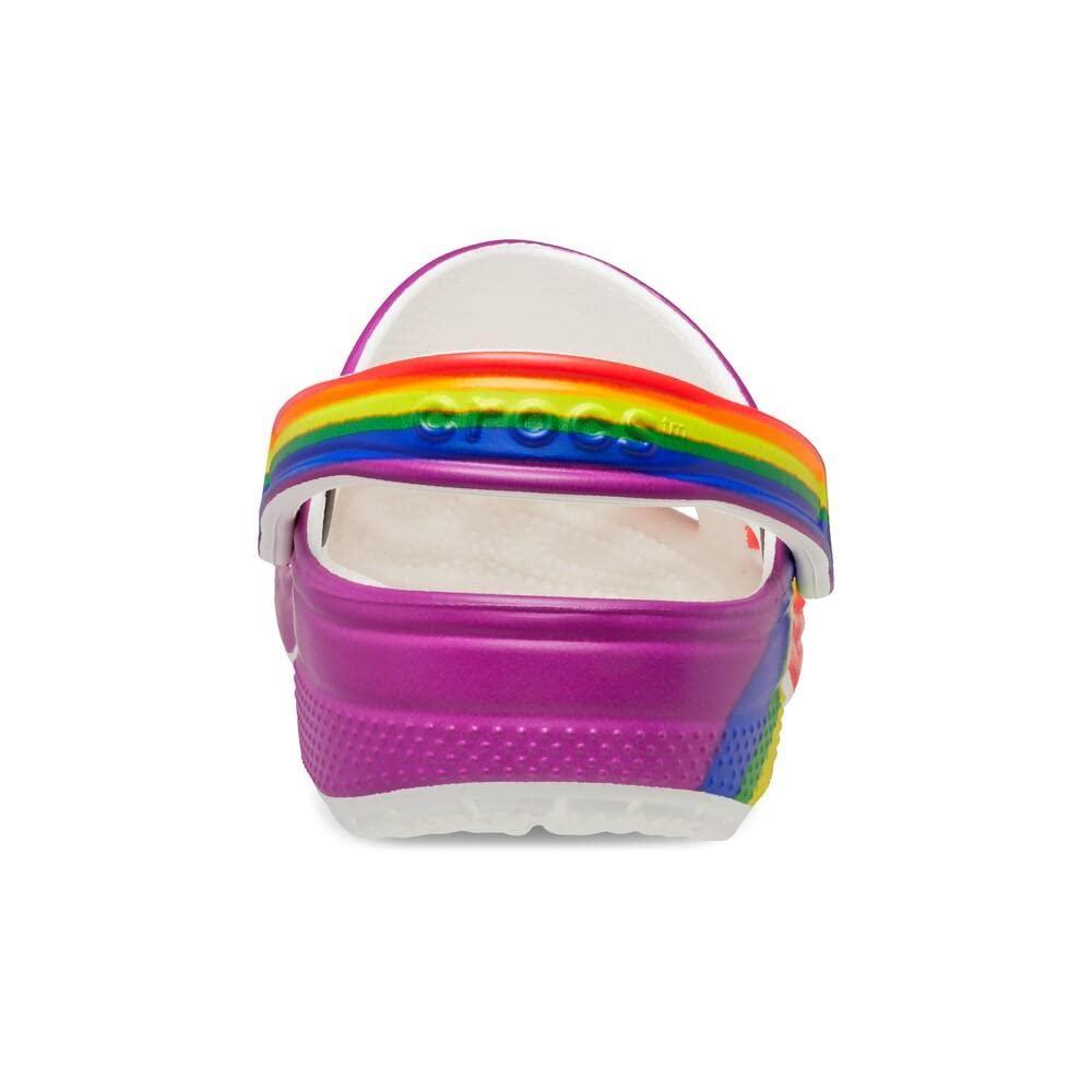 Crocs Crocs Unisex-Adult Classic Graphic Clogs, Rainbow, 14 Women/12 Men