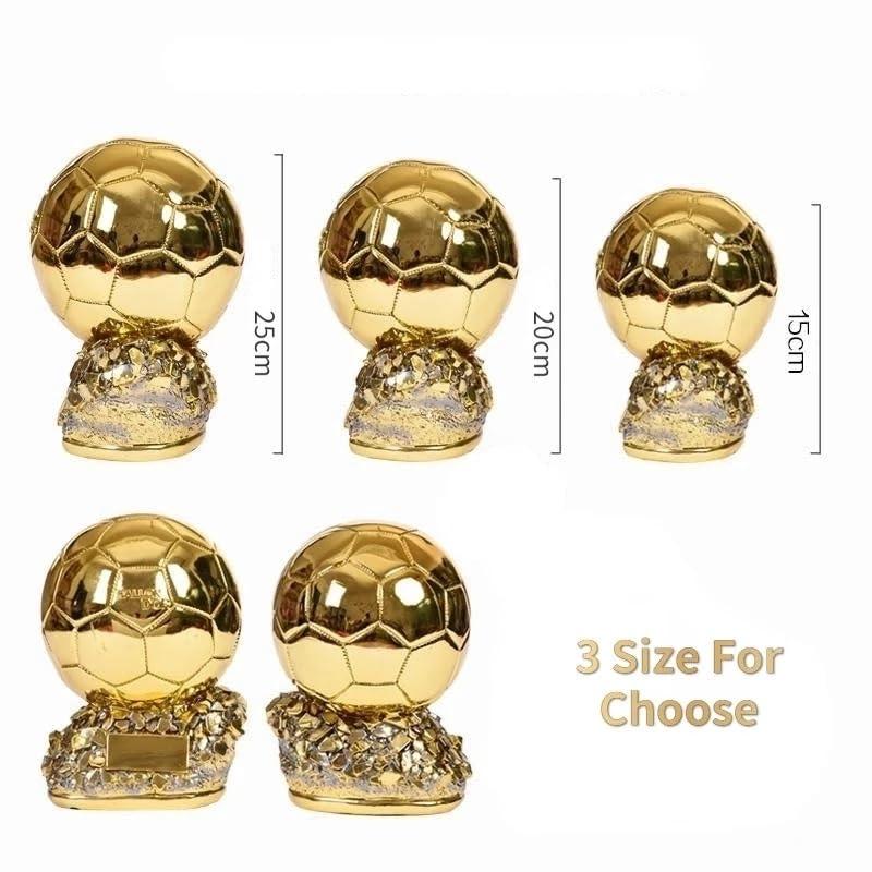 SUSANMAISON SUSANMAISON Golden Ballon Football Championship Prize Trophy Customizable Player Award Soccer Replica Fan Collectible Birthday Gift (15cm/5.9inch)