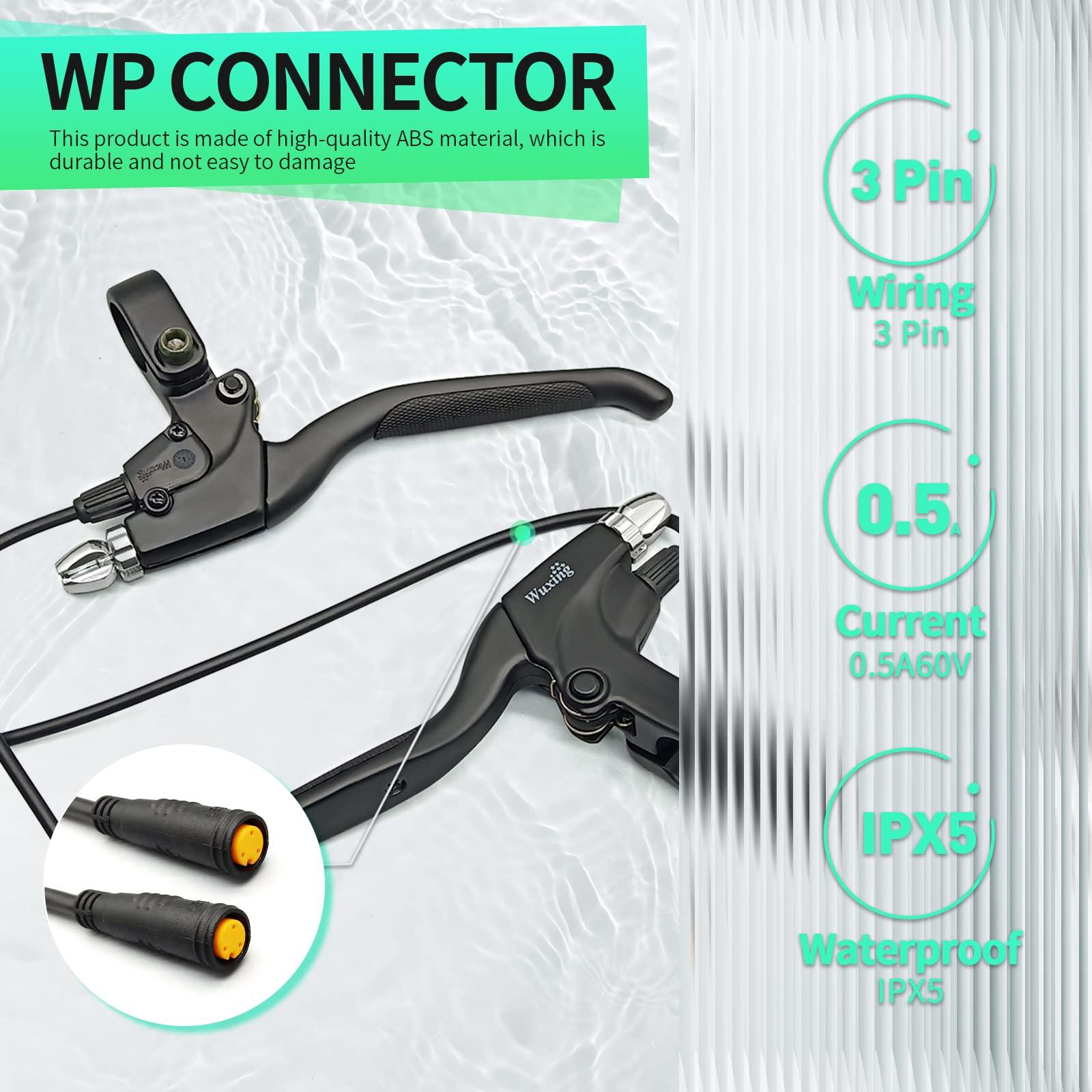 MUSELK MUSELK Electric Bicycle Brake Lever With 2-Pin Male Connector, Cut Off Power When Braking, for E-Bike or Scooter Accessories (115PDD-3PIN-WP)