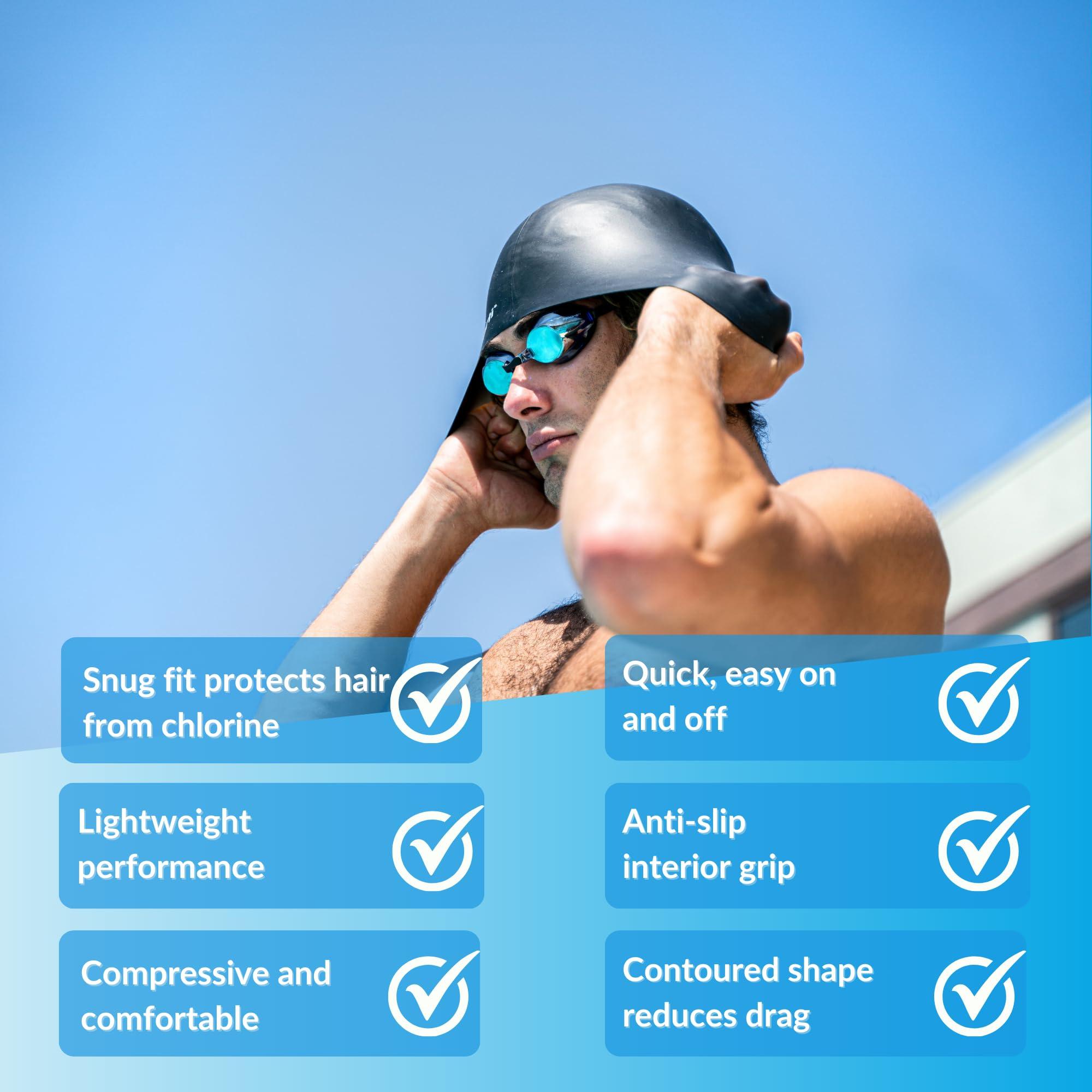 Sporti Sporti Multi Color Silicone Swim Cap - Pink/Yellow Sorbet