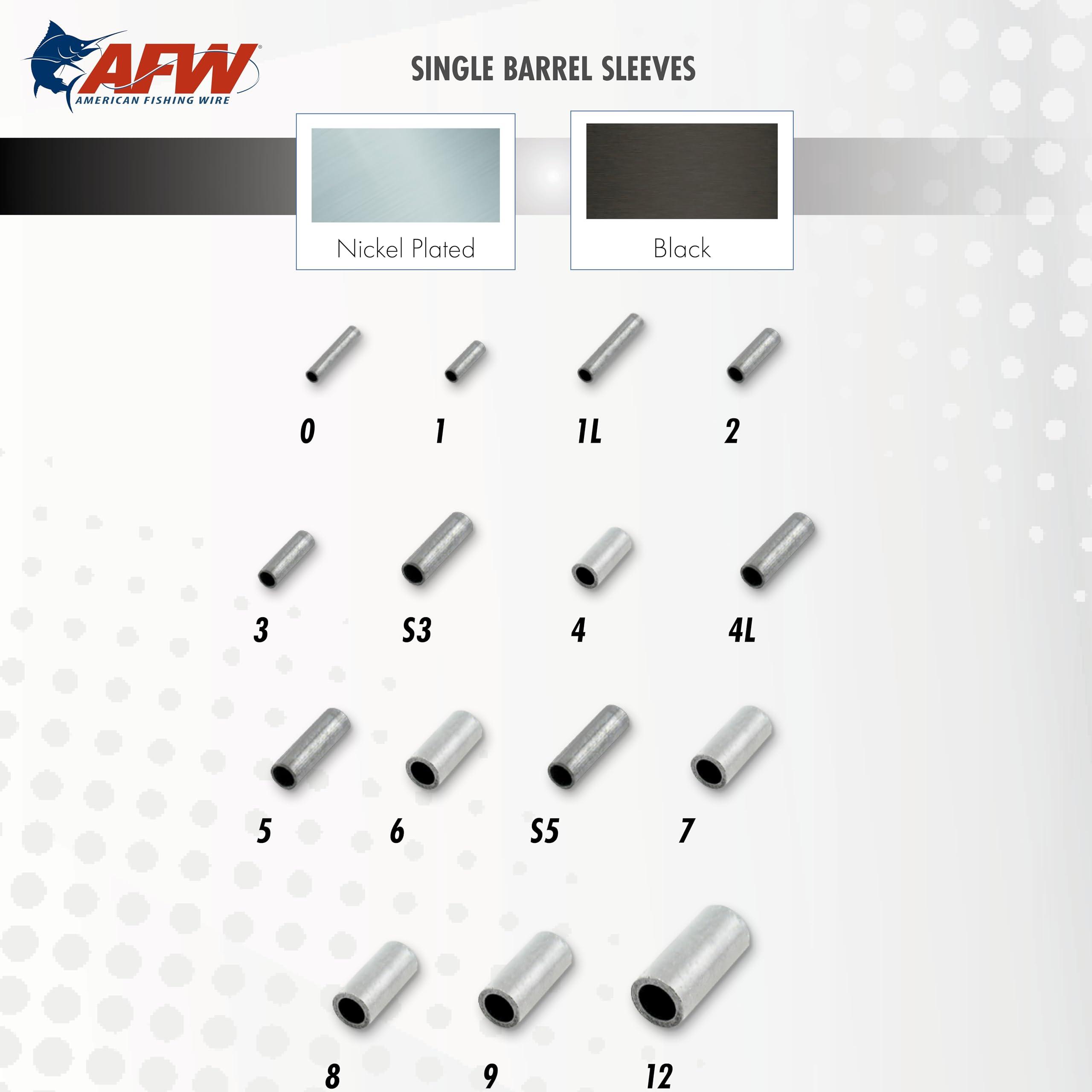 AFW AFW American Fishing Wire Single Barrel Crimp Sleeves, Size #4L/.071\", Nickel, 1,000 pc