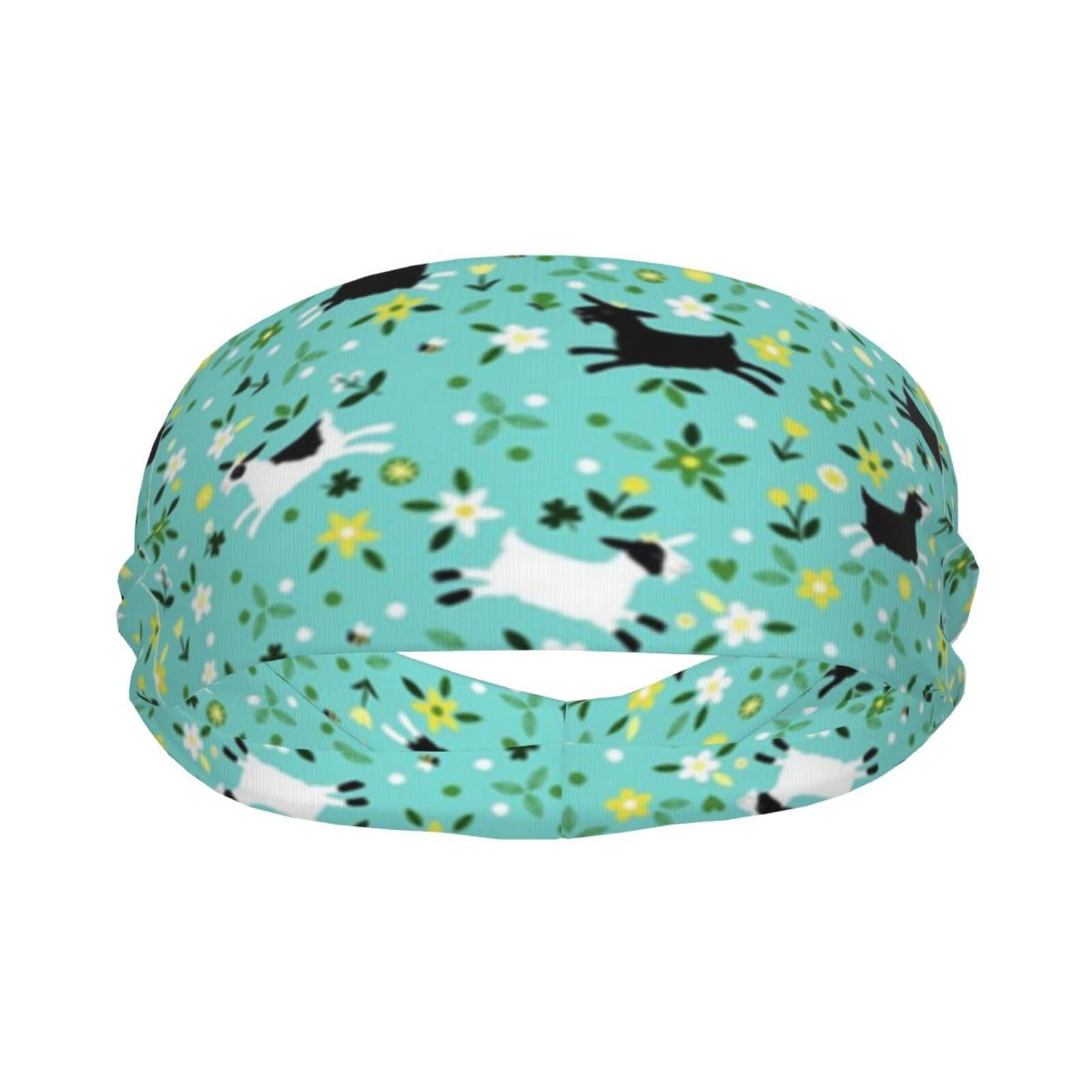 Jbyjbx Jbyjbx Goat Frolic Print Sports Sweatband Versatile Sport Headbands for Kids Adults Adjustable Headband