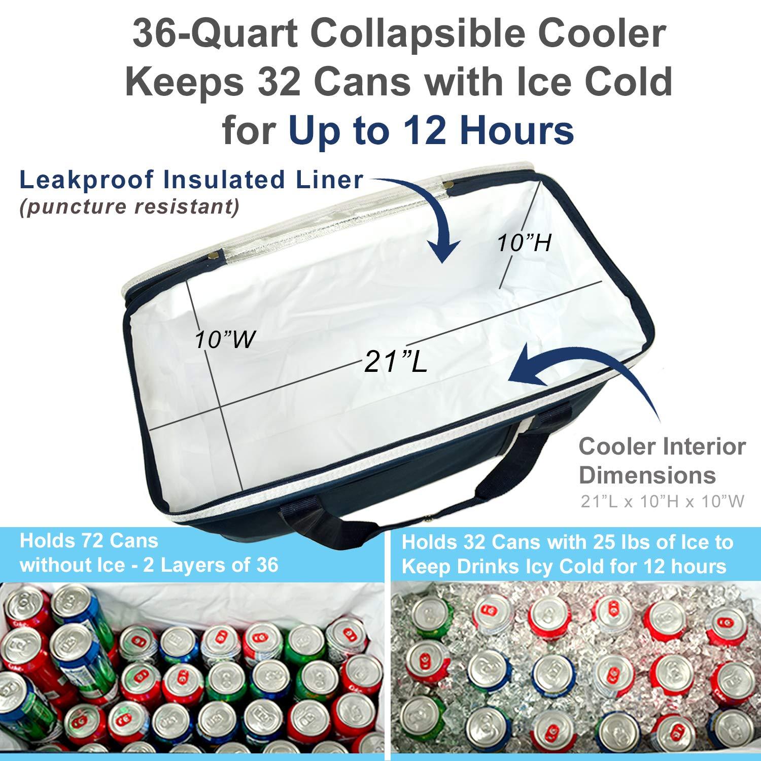 Picnic at Ascot Picnic at Ascot Travel Cooler with Wheels- 64 Can Capacity- Collapsible Leakproof Cooler- Designed & Quality Approved in the USA