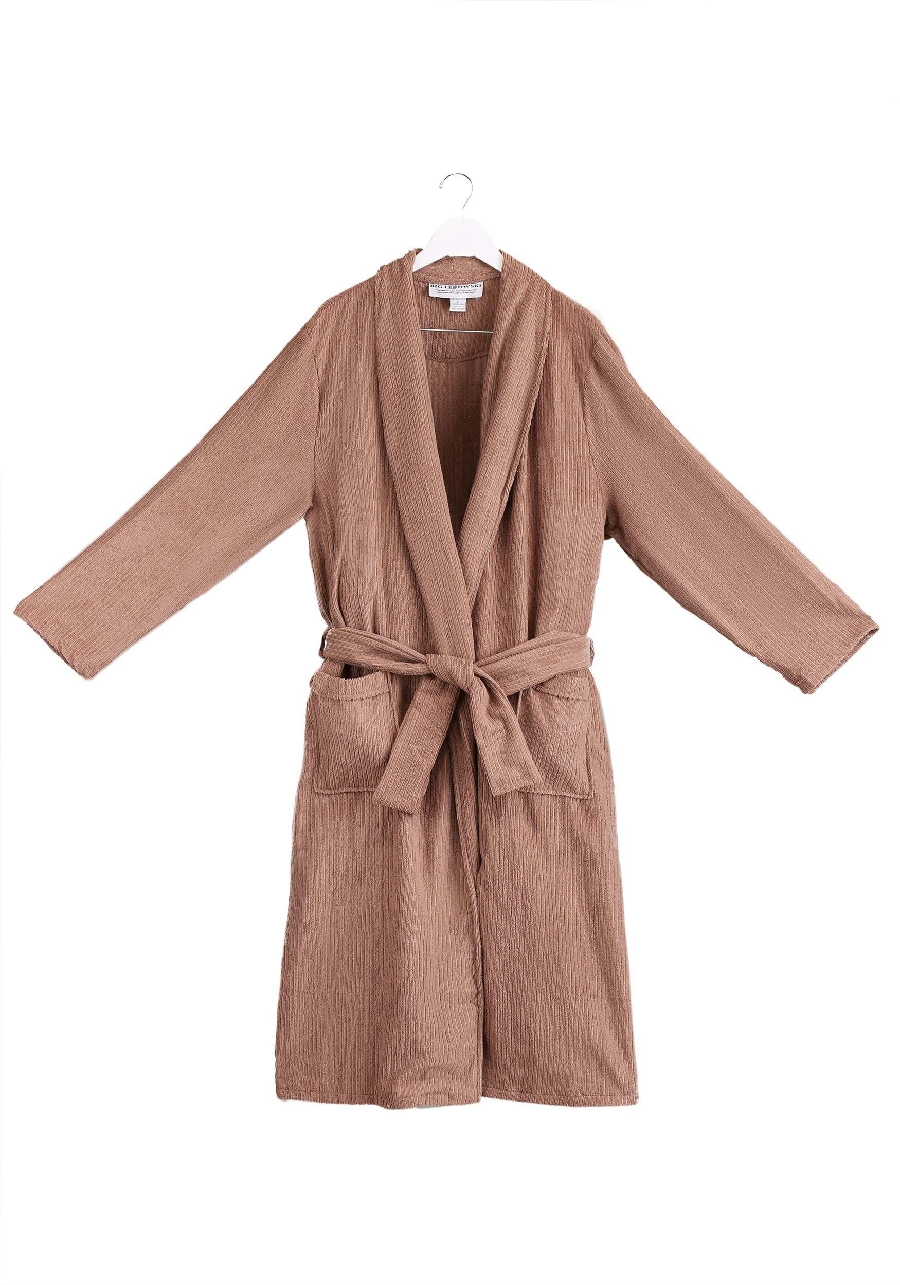 Fun Costumes The Big Lebowski Adult The Dude Costume Mens, Tan Full Length Bathrobe Halloween Outfit with Pockets L