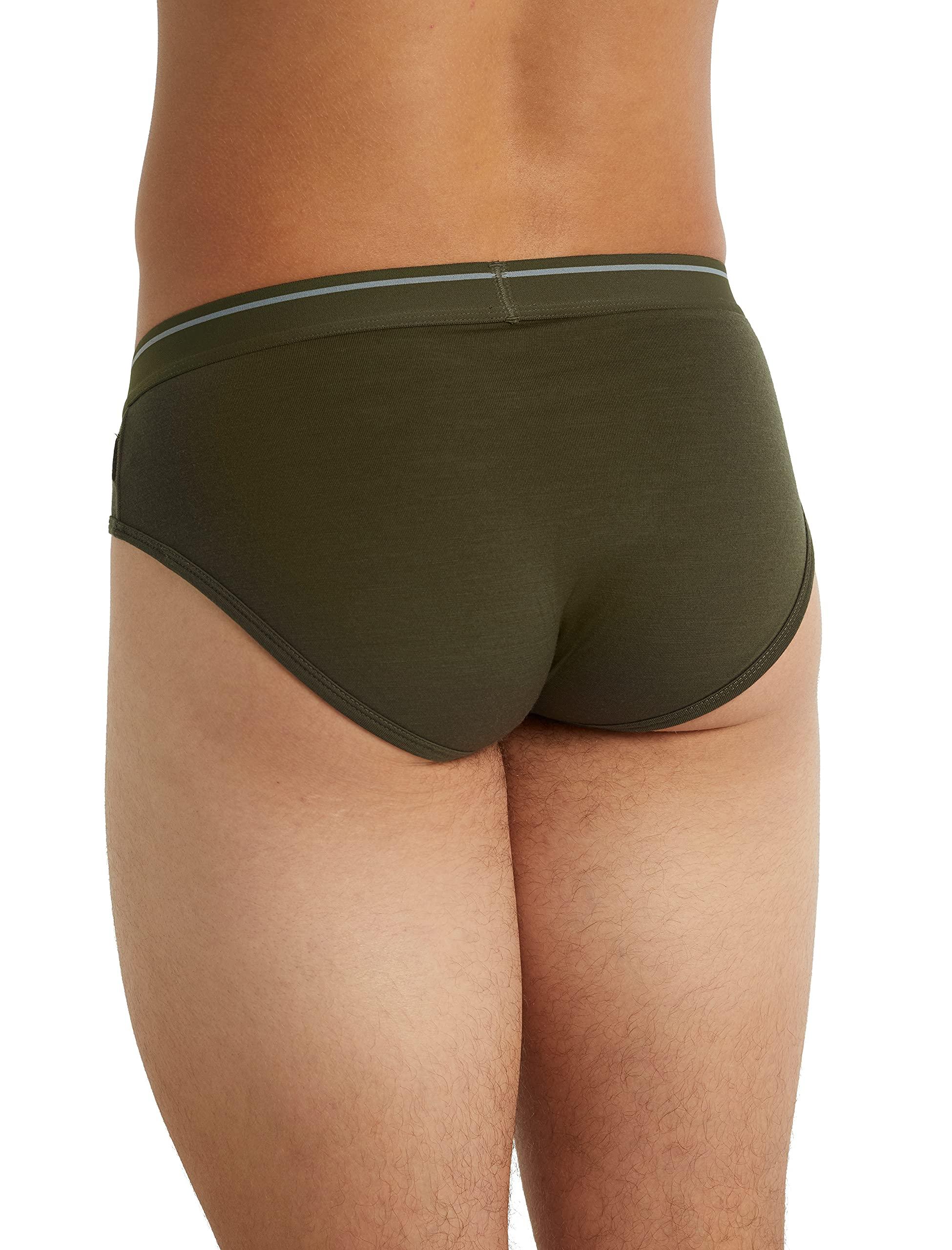 icebreaker Icebreaker Merino Anatomica Mens Underwear Briefs, Merino Wool Base Layer - Stretchy, Comfortable Thermal Underwear for Men with Contoured Pouch, Ski Thermals for Men - Loden, XX-Large