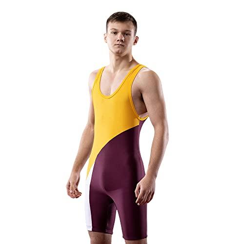 Matman Matman Wrestling Singlet Men's Georgia Weightlifting Singlet Nylon Spandex