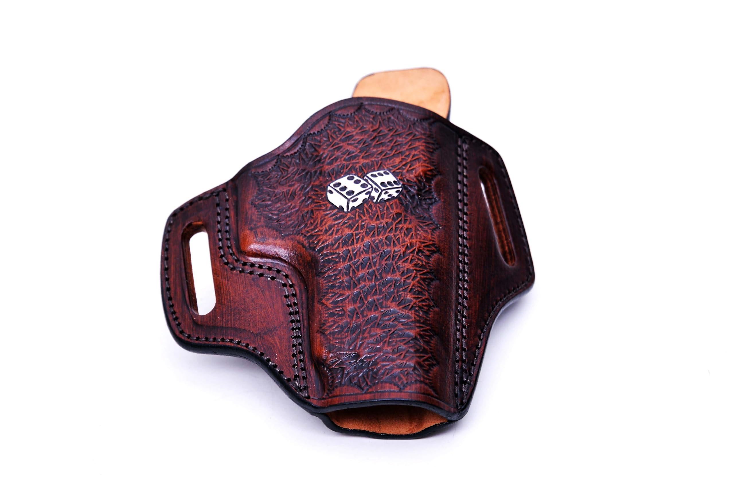PulsarHolster Premium Leather Holster fits Springfield XD40 XD45 XDS45 XDM 1911, Game Dice Pattern, Handmade, Right or Left Handed, PulsarHolster (Springfield XD40 4\" Barrel, Right)