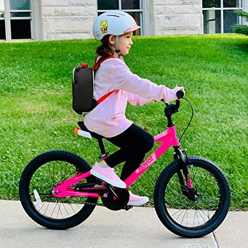 RoyalBaby Royalbaby EZ Kids Bike, 18 Inch Balance Pedal Convertable Bicycle, Easy Learn Balancing to Biking Boys Girls Ages 5-9 Years Beginners, 18" Wheel Pink