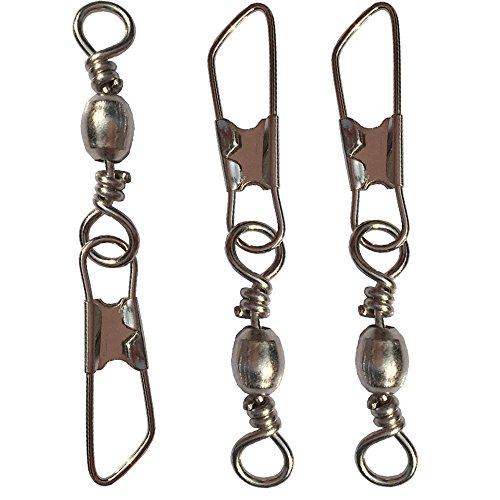 Luengo Luengo 100pcs #6 Solid Fishing Swivel Snaps Hook Connector Barrel Bearing with Welded Rings Stainless Steel +A